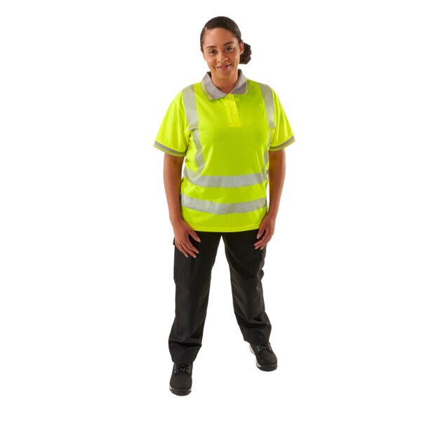 Ladies Hi Vis Savannah Birds Eye Polo - Image 7
