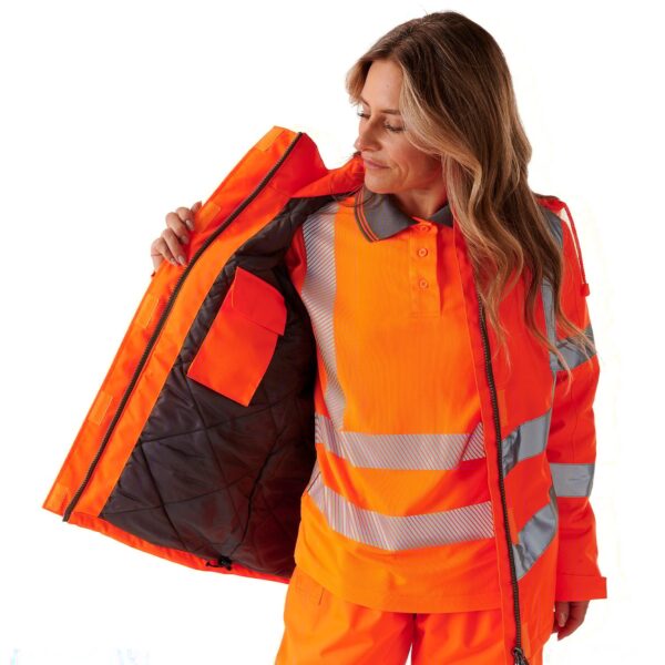 Ladies Hi Vis Kamela Padded Jacket - Image 12