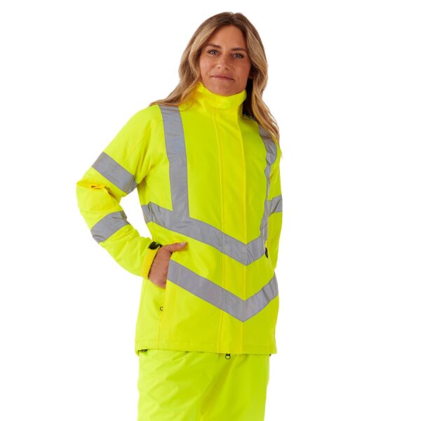 Ladies Hi Vis Kamela Padded Jacket - Image 3